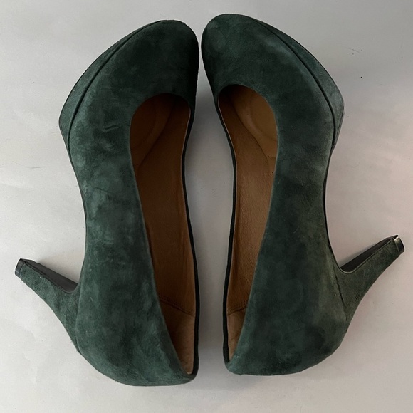 Clarks Indigo Wessex Wyvern Suede Platform Pumps Teal Size 7.5 New With Box - Picture 6 of 9